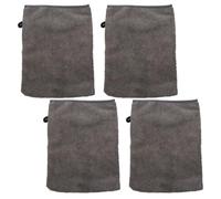 POPETPOP 4 Pieces Gray Black Makeup Remover Face Mitts Set, Portable Comfortable Facial Gloves Ultra-Fine Fiber for Cleansing, Skincare, and Bath Use