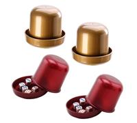 POPETPOP 4 Sets Plastic Dice Shaker Cup with 5 Dice for Board Games | Portable Party Accessory, for Table Surfaces and Standard Six Sided Dice, Adults and Gamers