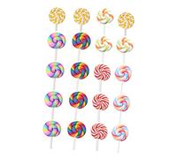 POPETPOP 40pcs Polymer Clay Ornaments Lollipop Candy Decors Quality Material for Creative Diy Craft for Family Friends Random Style