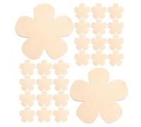 POPETPOP 40pcs Rustic Wood Flower Cutouts 7.62cm X 2mm Unfinished Craft Flowers for DIY Spring Decor, Paintable Wooden Drink Coasters, Floral Art Supplies for Home and Classroom