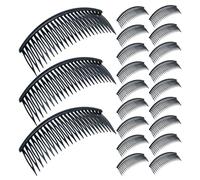 POPETPOP 48pcs Black Plastic Hair Side Combs for Women with 24 Teeth, Lightweight Design for Managing Thick Hair and Creating Elegant Updos, Suitable for Formal and Casual Occasions