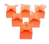 POPETPOP 48pcs Halloween Candy Boxes Orange Halloween Paper Boxes for Party Treats Favor Packaging