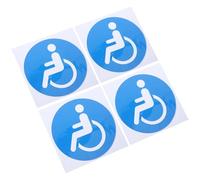 POPETPOP 4pcs 5.12-inch Disabled Wheelchair Symbol Stickers, Waterproof Self-adhesive Disability Sign Decals for Car Window, round 13cm Wheelchair Accessibility Signs for Disabled Parking