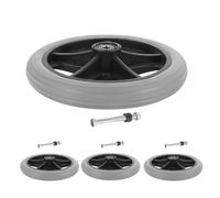 POPETPOP 4pcs 7-inch Solid Front Wheelchair Wheels Replacement, Anti-Slip Front Wheel Assembly for Wheelchair and Walker, Sturdy Caster Rollers for Mobility Accessories