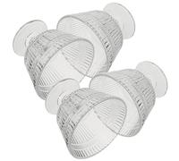 POPETPOP 4pcs 9oz Glass Ice Cream Dessert Bowls, Fluted Footed Serving Cups | Vintage Elevated Design, Reusable Fridge-safe Glassware, Elegant Table Presentation for Fruit Salad, Kitchens and Restaurants