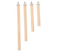 POPETPOP 4pcs Adjustable Bird Perches for Parrots Natural Wood Bird Perch Platforms 12cm-25cm Sizes and Cockatiels Non-toxic Cage Accessories