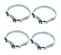 POPETPOP 4pcs Adjustable Thick Pet Collar Dual-sided Digital Print Coffee Half Metal Buckle for Cats and Dogs for Parties and Celebrations