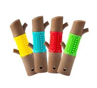 POPETPOP 4pcs Bamboo Dog Teething Toy Puppy Chewing Toy for Small Dogs Interactive for Healthy Gums