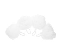POPETPOP 4pcs Bath Bouquet White Loofah Cleaning Wipes Shower Scrunchies Exfoliating Back Scrubber for Shower Bath Accessories