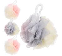 POPETPOP 4pcs Bath Puff Foaming Ball Cloth Mesh Easy to Hold Gentle on The Body for Men Women Shower Accessory