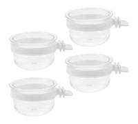 POPETPOP 4pcs Bird Cage Food Bowl Parrot Water Feeder PVC Plastic Large Capacity Easy to Place in Cage for Hamsters and Parrots