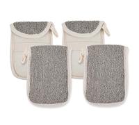 POPETPOP 4pcs Black Linen Soap Saver Pouch with Foaming Mesh Net Exfoliating Bath Soap Storage Bag for Shower and Travel Suitable for Sensitive Skin