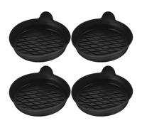 POPETPOP 4pcs Black Silicone Drink Coasters for Car Cup Holders, Anti-skid and Anti-slip round Cup Mat Pads, Soft Silicone Material, Creative Design for Vehicle Interior Accessories