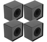 POPETPOP 4Pcs Black Square Mic Flag Station Microphone Logo Cube Cover Wireless Mic Holder for TV Interview and Broadcasting Use