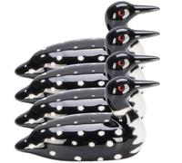 POPETPOP 4pcs Ceramic Chopstick Holder and Spoon Rest Set in Adorable Duck Shape for Kitchen Decor and Housewarming Day, Elegant Black Ceramic Table Decor Functional Chopsticks Rest