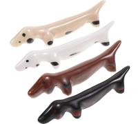 POPETPOP 4pcs Ceramic Chopstick Rest Holder Set Dog Shape Chopstick Rack Kitchen Supplies Tableware for Dining Home Use with Colorful Design