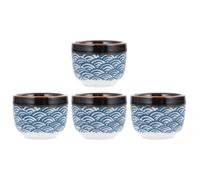 POPETPOP 4pcs Ceramic Sake Cups Japanese-Style Glazed Mugs for Rice Wine Drinking for Tea Ceremonies and Home Use