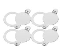 POPETPOP 4pcs Chrome-Plated Copper Door Peephole Privacy Cover Plate 16mm for Home Front Door Security and Privacy Protection