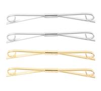 POPETPOP 4pcs Collar Clips Tie Clips for Men, Copper Retro Simple Sleek Invisible Support, Gold and Silver, Daily Outfit Business Wear, Women Father