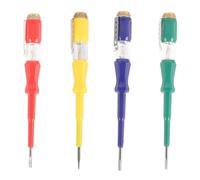 POPETPOP 4pcs Compact Steel Volt Stick Pen Screwdriver Tester with Efficient Solution for Live Wire Testing and Electrical Circuit Detection, Portable and Safe Electrical Tool for Random