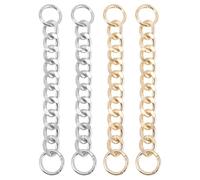 POPETPOP 4pcs Decorative Shoechains DIY Shoe Charms Chain Delicate Iron Material Highlight Shoe Appearance Practical for School and Daily Life Simple and Design