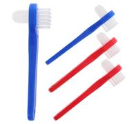 POPETPOP 4pcs Denture Cleaning Brush Denture Brush PP Soft Bristles Dual-Sided Compact Portable Travel Size for Adults Home Use the Go