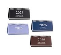 POPETPOP 4pcs Desk Calendar with Stand Small Minimalist Flip Desktop Planner in English Portable Management Tool for Students Teachers Home Office School Organization
