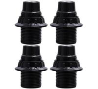 POPETPOP 4pcs E14 Bakelite Lamp Socket with Aluminum Cap, Semi-Threaded Screw Base Bulb Holder for Ceiling Light Replacement, Lamp Parts for Electrical Fixtures
