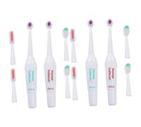 POPETPOP 4pcs Electric Toothbrush for Pets Portable Travel Toothbrush Soft Bristles for Dogs Battery Powered Electric Brush for Pet Grooming and Oral Care Random Color