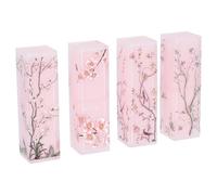 POPETPOP 4Pcs Empty Lipstick Tubes, Refillable ABS Lip Gloss Containers, Easy-To-Fill Square Cosmetic Package for Travel, Elegant Chinese Style Lipstick Holder