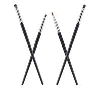POPETPOP 4pcs Eye Precision Makeup Brush Set for Women, Fine Detail Eyeliner Brushes with Natural Horse Hair, Portable Eye Makeup Tools for Precise Eyeliner Application and Blending