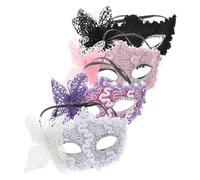 POPETPOP 4Pcs Female Half Facial Masquerade Masks for Women Lightweight Dancing Party Props for Masquerade Ball Halloween Stage Performance Carnival Cosplay