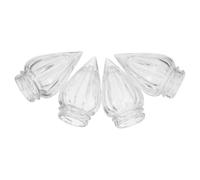 POPETPOP 4pcs Flame-Shaped Glass Lampshade with Ribbed Design for Vintage Torch Light, Weather Resistant and Enhanced Light Diffusion, Suitable for Building Facades and Hallways, European