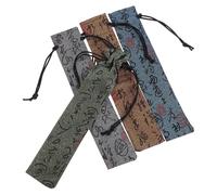 POPETPOP 4pcs Folding Fan Drawstring Pouches for Personal Use and Gatherings, Travel-friendly Fabric Bags with Compact Folding Structure, Vintage Style Hand Fan Covers with Elegant Patterns