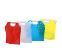 POPETPOP 4pcs Folding Water Storage Tank 5l Pe Leak Proof Seal with Handle Emergency Water Bag for Hiking and Picnic for Outdoor Travel and Camping