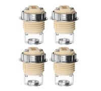 POPETPOP 4pcs G9 Ceramic Light Socket Replacement with Full-tooth Base and Metal Ring, Quick Installation and Enhanced Insulation, Suitable for Halogen and LED Bulbs in Household Lighting