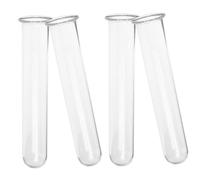 POPETPOP 4pcs Glass Test Tube Vases for Flowers with Visible Root Observation and Sturdy Glass Material, Suitable for Desk or Table Use, Convenient Hydroponic Propagation Planter Tubes