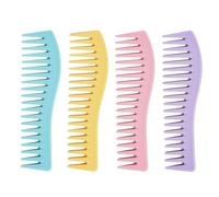 POPETPOP 4pcs Hairdressing Plastic Styling Comb Set for Salon Use, Mixed Color Ergonomic Grip Hair Styling Tools, Practical Lightweight Combs for Professional Hair Care Random Color
