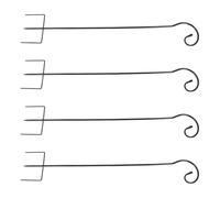 POPETPOP 4pcs Heavy Duty Iron Shepherds Hooks for Outdoor Lights and Lanterns with 3 Prong Base, Black Garden Shepherd Hooks for Yard and Lawn Easy Installation