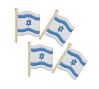 POPETPOP 4pcs Israel Flag Brooch Pin Lapel Pin Badge Metal White Decorative Patriotic Symbol for Bags and Hats Friends Family