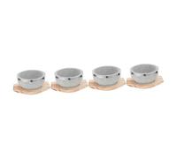 POPETPOP 4pcs Korean Stone Bowl Bibimbap Bowl Wood Base for Hot Pot Soup Rice Stew Cooking Kitchenware