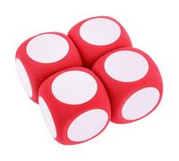 POPETPOP 4pcs Large Erasable Foam Dice Lightweight Blank Writable Dice for Classroom Games DIY Party Supplies with Rounded Corners and Quiet Soft Material