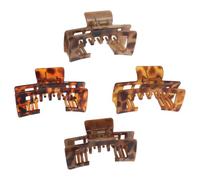 POPETPOP 4pcs Large Hair Clips for Baseball Caps with Strong Hold and Non-slip Plastic Material, Curved Shape Featuring Matte Tortoise and Leopard Prints, for Outdoor Events and Low