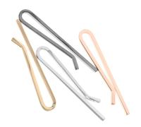 POPETPOP 4pcs Mens Necktie Clips Set Solid Brass Tie Bars in Gold Silver Gunmetal Black Rose Gold for Business Wedding Party Accessories