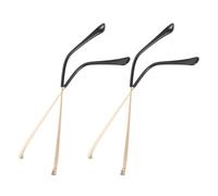 POPETPOP 4pcs Metal Glasses Arm Replacement Eyeglass Legs with Double Tooth Grip Quick Repair Eyewear Temple Arms for Frames Stylish Gold Metal Spectacle Legs