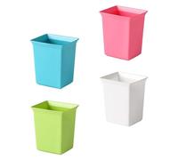 POPETPOP 4pcs Mini Desktop Storage Organizer Boxes, Mixed 4 Colors, Compact Trash Bins and Pen Holders for Home Office Tabletop Waste and Stationery Management