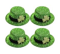 POPETPOP 4pcs Mini Top Hat Hair Clips St Patricks Day Party Accessory Pack Shiny Sequin Design for Women Festival St Paddys Day Hair Accessories