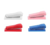 POPETPOP 4pcs Miniature Stapler Set for Dollhouse Crafts, Tiny Stationery Models in Pink, White, Blue, and Red, Mini Dollhouse Office Supplies for Study and Decoration