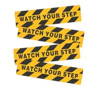 POPETPOP 4pcs Non-slip Grip Tape for Stairs with Black Yellow Watch Your Step Warning Sign, 15cm X 60cm Safety Caution Sticker Floor Warning Tape for Wet and Slippery Surfaces