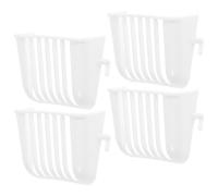 POPETPOP 4pcs Plastic Bird Cage Feeder Bowls for Parakeets and Small Birds, Hanging Vegetable Holders for Indoor Use, Practical Feeding Solution with No Spill Design